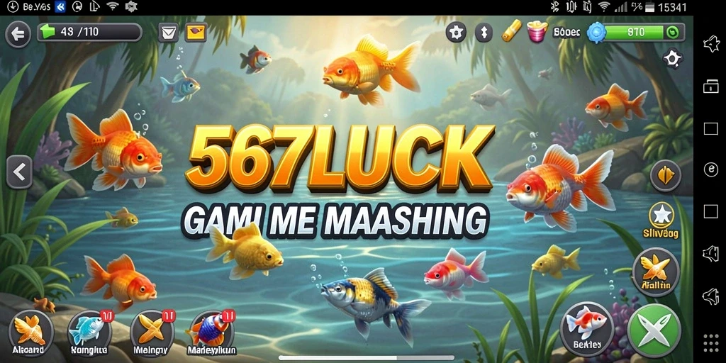 Gameplay seru dalam 567LUCK dengan pemandangan lokasi memancing yang indah.