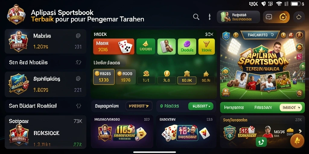 Screenshot gameplay 73K menampilkan antarmuka taruhan olahraga yang dinamis.