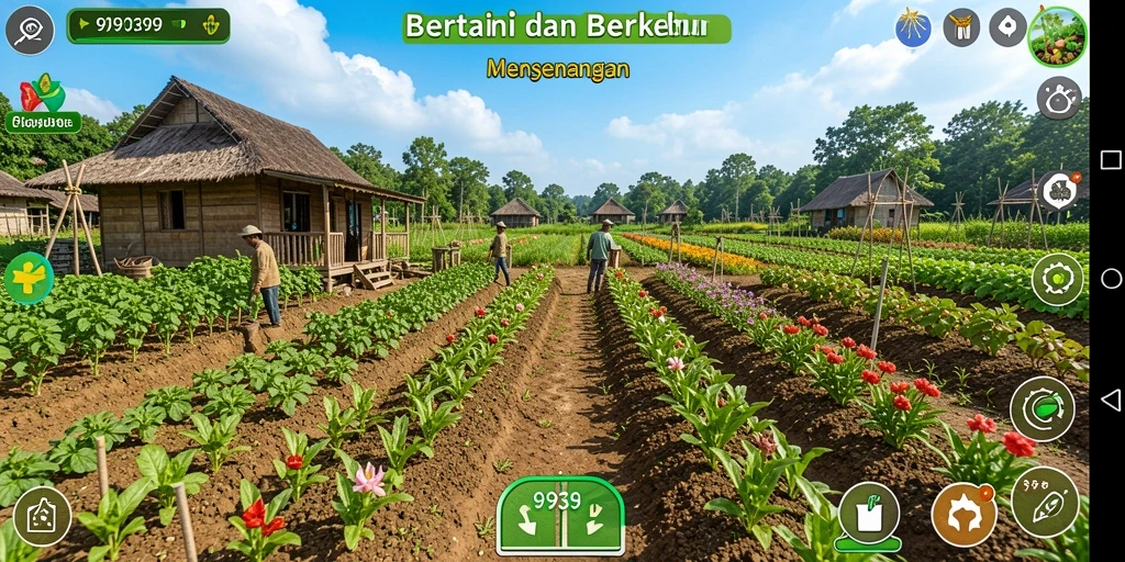 Gameplay seru bertani dengan berbagai tanaman yang bisa dipilih.