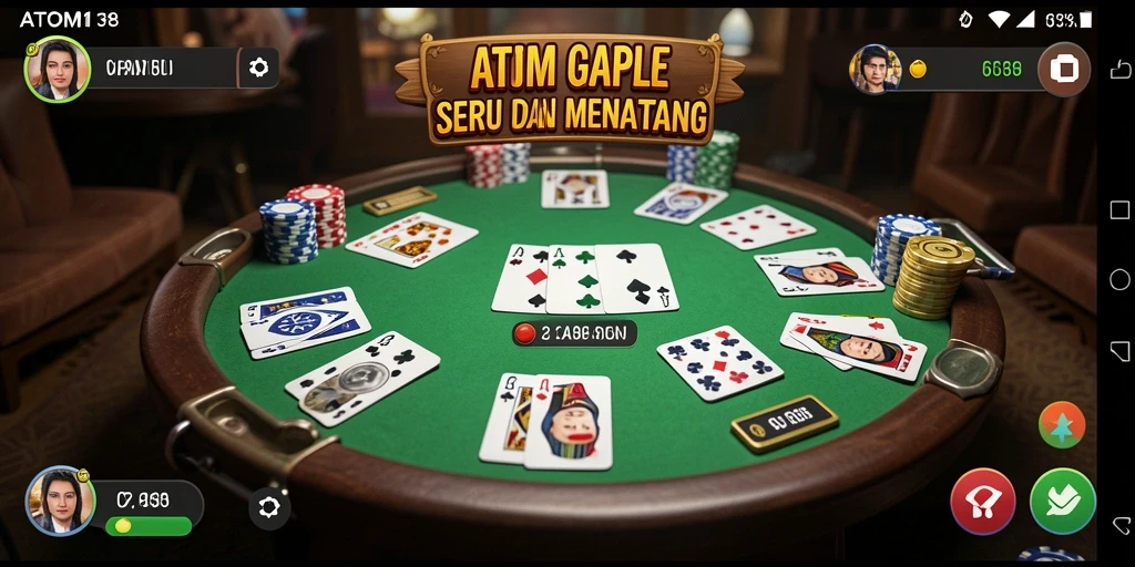 Tampilan gameplay ATOM138 yang menarik dalam permainan Gaple.