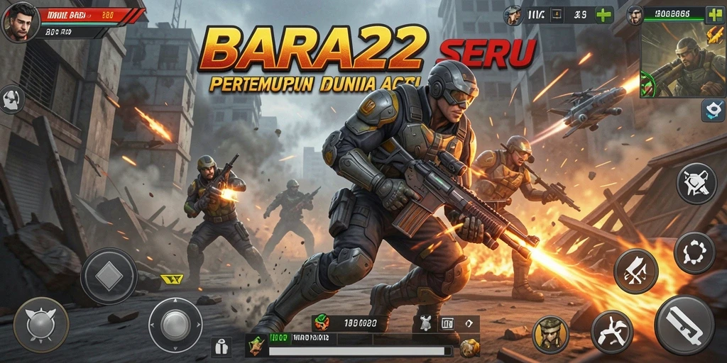 Screenshot gameplay BARA22 dengan pertarungan seru.