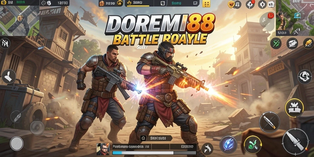 Gameplay DOREMI88 yang seru dan menegangkan dalam pertarungan Battle Royale.
