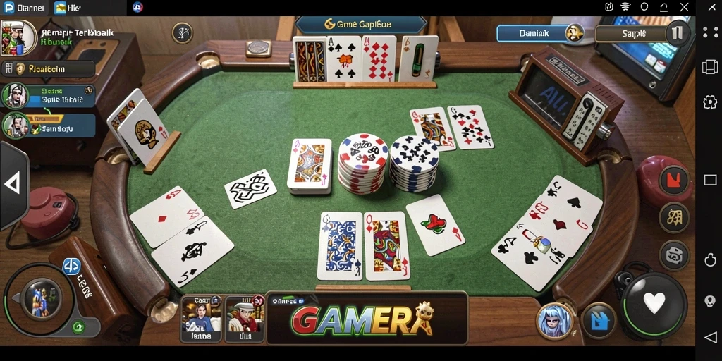 Screenshot menunjukkan gameplay Gaple yang menarik dan interaktif.