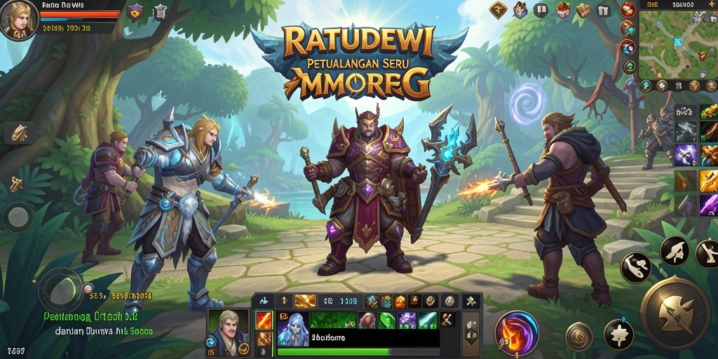 Tampilan aksi seru dalam gameplay MMORPG RATUDEWI.
